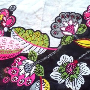 Vera Bradley Grey Floral Bloomcore Scarf